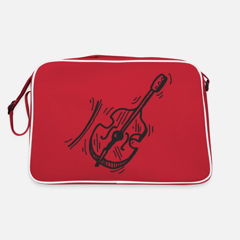 Violine - Violinist - Retro Tasche - Rot/Weiß