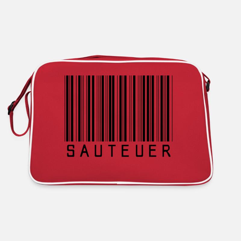 Strichcode "SAUTEUER" black/schwarz Retro Tasche