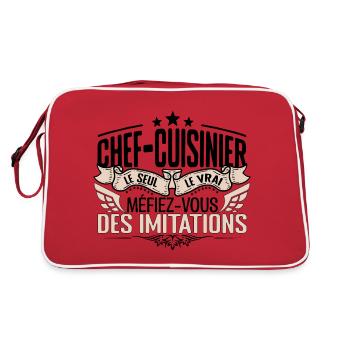 Cuisinier cadeau Cuisinier le vrai Cuisinier - Sac Retro - rouge/blanc - Dos