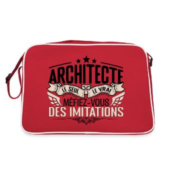 Architecte cadeau Architecte le vrai Architecte - Sac Retro - rouge/blanc - Dos