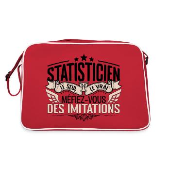 Statisticien cadeau Statisticien le vrai Statistic - Sac Retro - rouge/blanc - Dos