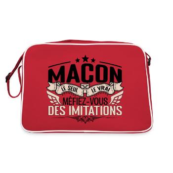 Maçon cadeau Maçon le vrai Maçon - Sac Retro - rouge/blanc - Dos