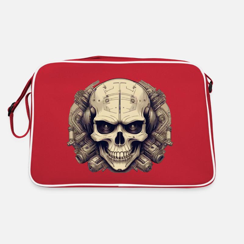 Bionic Skull - Comic Style Logo Retro Bag