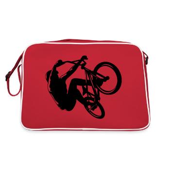 BMX Bike, BMX Wheel, Cool BMX, Gift Idea - Retro Bag - red/white - Back
