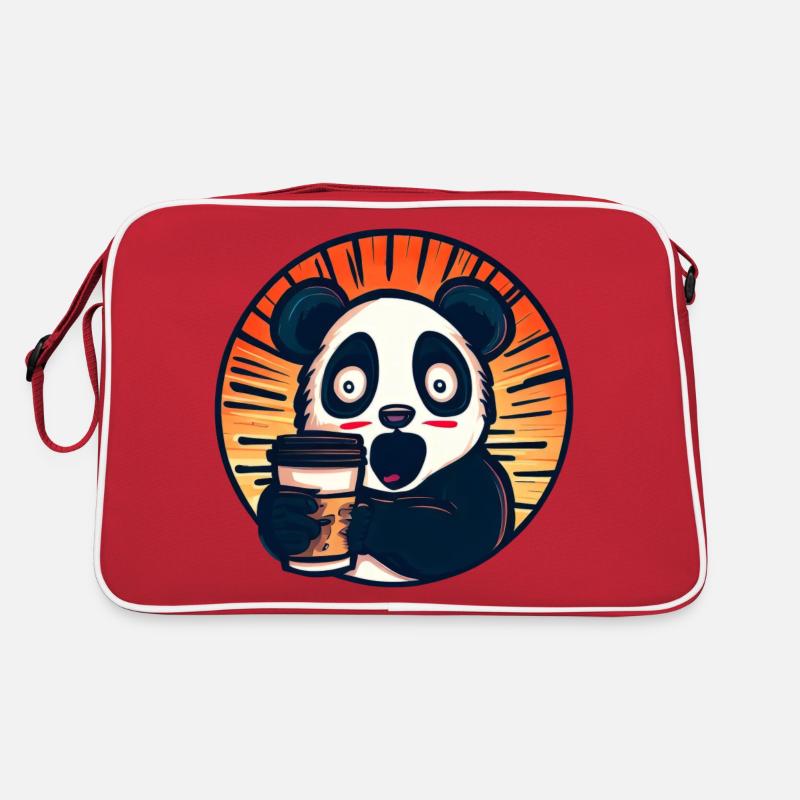Panda Kaffee Koffeinschock Retro Tasche