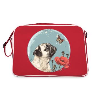 Carlin avec papillon - Sac Retro - rouge/blanc - Dos