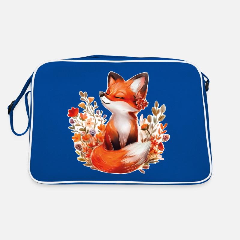 Fox with flowers Retro Bag