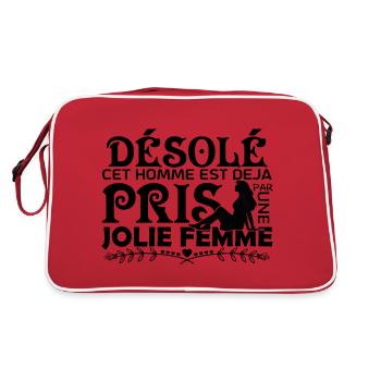 cadeau copain mari Le meilleur copain du monde !! - Sac Retro - rouge/blanc - Dos