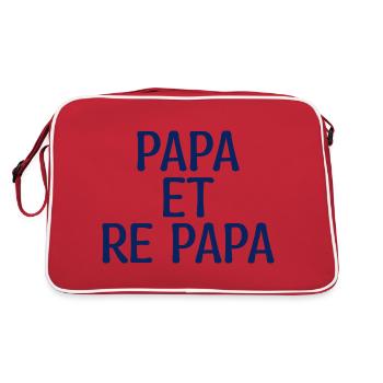 Papa et Re Papa Cadeau Fête des Pères Beau Papa - Sac Retro - rouge/blanc - Dos