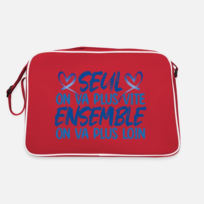 Saint Valentin meilleure Copine copain amoureux - Sac Retro - rouge/blanc