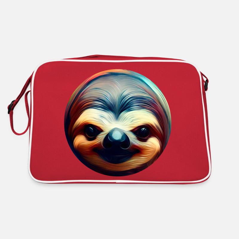 Colorful Abstract Sloth, Creative Animal Design Retro Bag