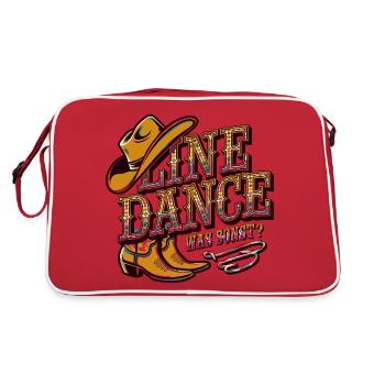 Line Dance Was sonst? Ich bin Line Dancer - Retro Tasche - Rot/Weiß - Hinten
