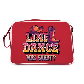 Line Dance Was sonst? Ich bin Line Dancer - Retro Tasche - Rot/Weiß - Hinten