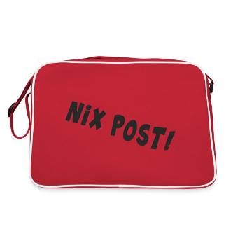 post postbote flaschenpost "nix post" - Retro Tasche - Rot/Weiß - Hinten