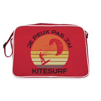 je peux pas j'ai kite cadeau drôle kitesurf - Sac Retro - rouge/blanc - Dos