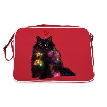 T Chat Lumières de Noël - Sac Retro - rouge/blanc - Dos