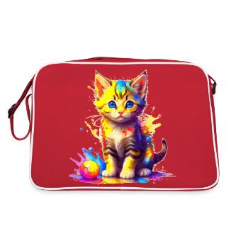Colorful Kitty - Retro Bag - red/white - Back