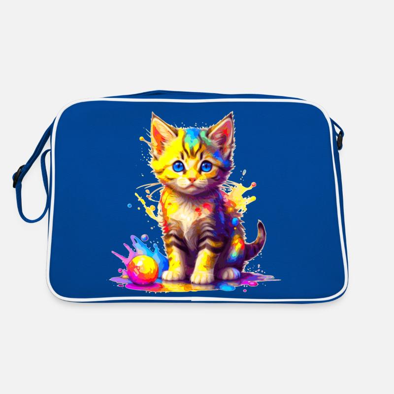 Buntes Kätzchen Retro Tasche