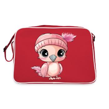 flamant rose mignon mignon bébé enfants animal dessin animé - Sac Retro - rouge/blanc - Dos