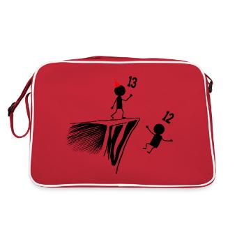 13th Birthday, 13 Year Old Gift, 13 Year Old, 13 Year Old Humor - Retro Bag - red/white - Back