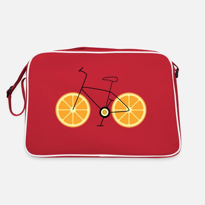 Fahrrad - Retro Tasche - Rot/Weiß