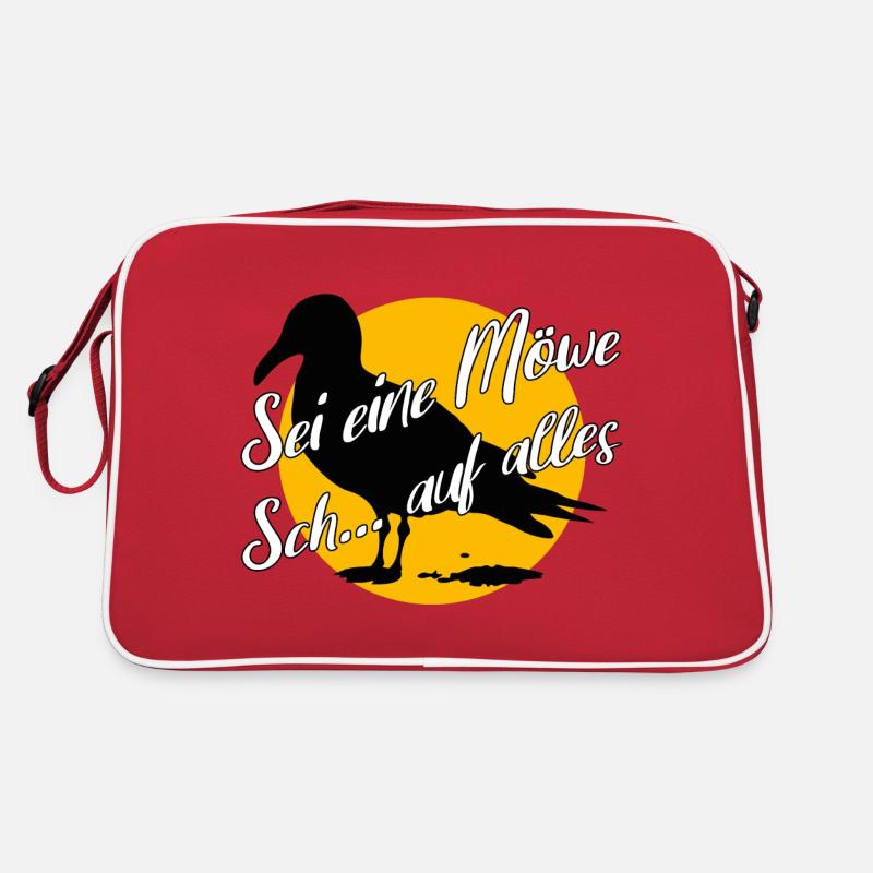 Sei eine Möwe scheiss auf alles. Möwensilhouette Retro Tasche