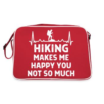 Klettern Kletterer Hiking Sprüche Geschenk - Retro Tasche - Rot/Weiß - Hinten
