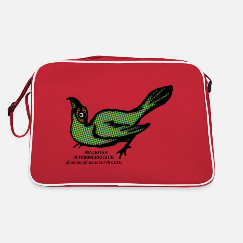 Malkoha cuckoo curvirostris rainforest retro bird - Retro Bag - red/white