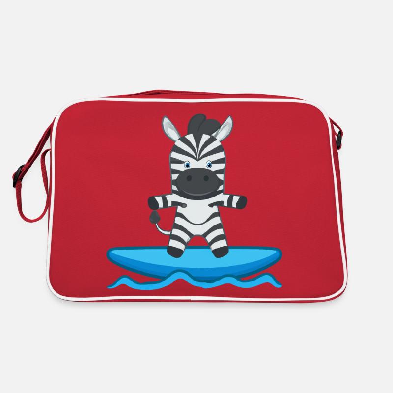 Zebra surfing Retro Bag
