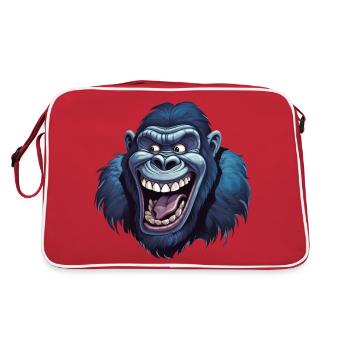 Funny gorilla grins - Retro Bag - red/white - Back