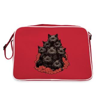 Black cats - Retro Bag - red/white - Back