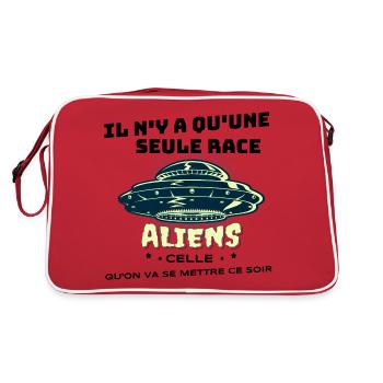 Il n'y a qu'une seule race, celle qu'on va ce .... - Sac Retro - rouge/blanc - Dos