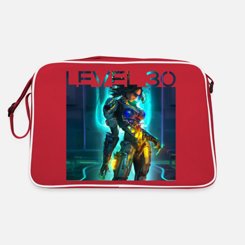 Gaming Heldin - LEVEL 30 - Retro Tasche - Rot/Weiß