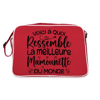 Cadeau Meilleure Mamounette - Cadeau Mamounette - Sac Retro - rouge/blanc - Dos