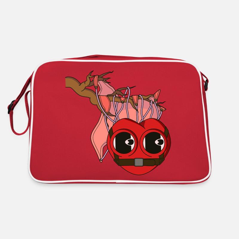 SÜCHTIG - Retro Tasche - Rot/Weiß