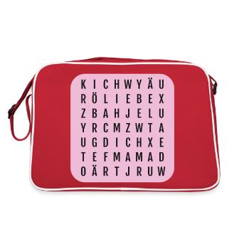 Recherche de mots Je t’aime Maman chemise - Sac Retro - rouge/blanc - Dos
