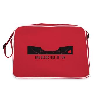 skate sk8 skateboarder skate-love halfpipe - Retro Bag - red/white - Back