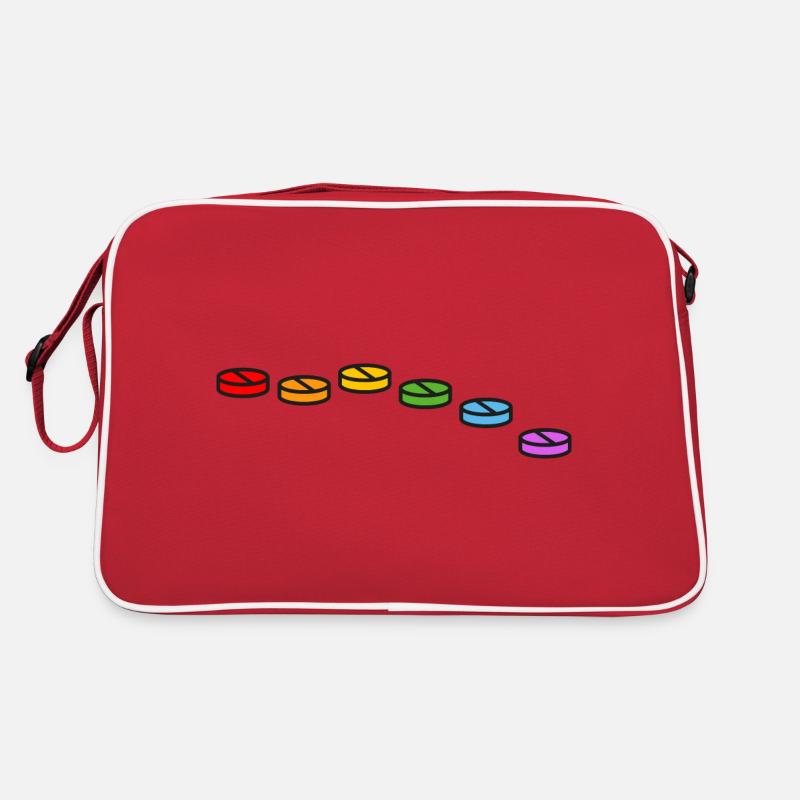Krankenschwester Nurse bunte Pille Nachtschwester - Retro Tasche - Rot/Weiß