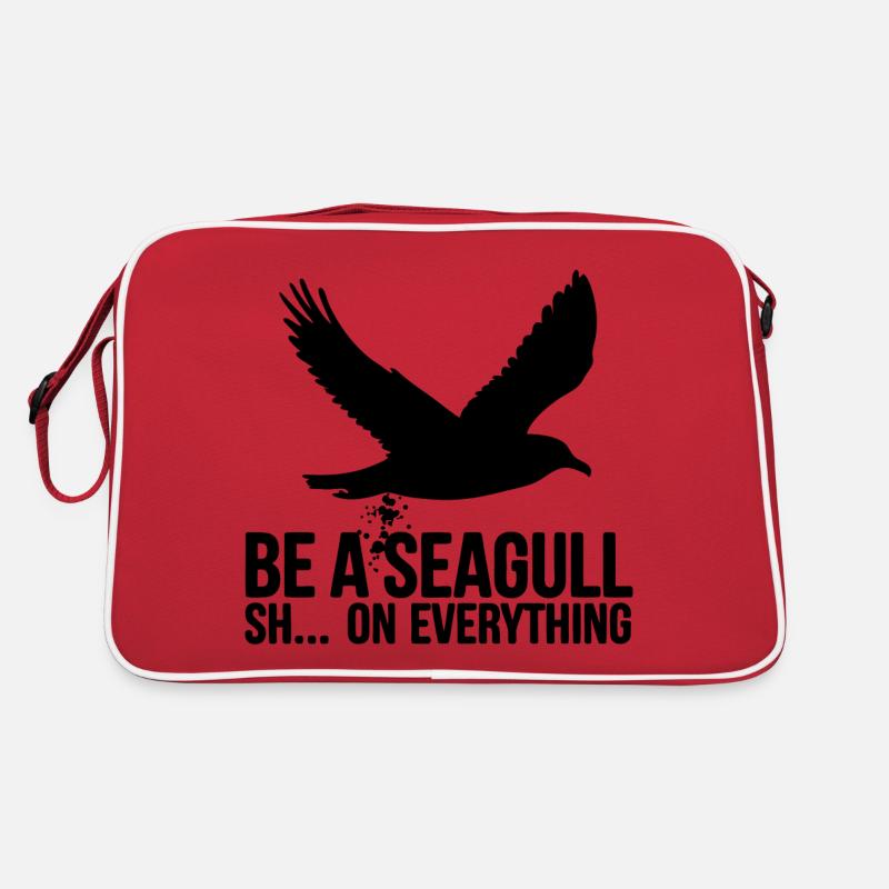 Be a seagull, fuck everything. Seagull silhouette Retro Bag