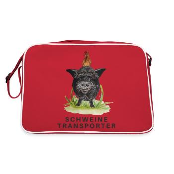Pig Transporter - Retro Bag - red/white - Back