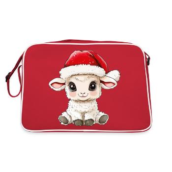 Sheep Christmas Cute Cute Llama Christmassy - Retro Bag - red/white - Back