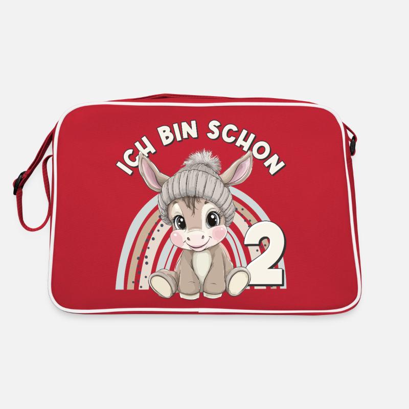 2ème anniversaire âne arc-en-ciel mignon mignon Sac Retro