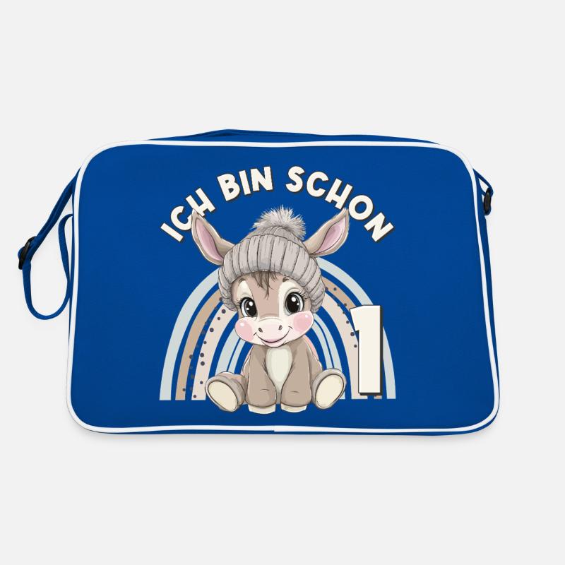 1. Geburtstag Esel Regenbogen Süß Niedlich Retro Tasche