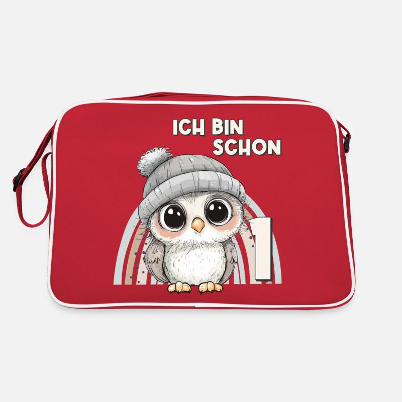 1. Geburtstag Eule Regenbogen Süß Niedlich Retro Tasche