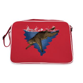 Scuba Diving Sloth Lazy Animal Diving I Gift - Retro Bag - red/white - Back