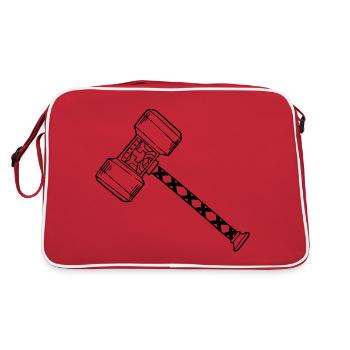 Dwarf Battle Hammer - Retro Bag - red/white - Back