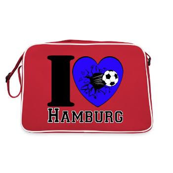 Hambourg , Tradition , Football Heart ,Hambourg (25) - Sac Retro - rouge/blanc - Dos