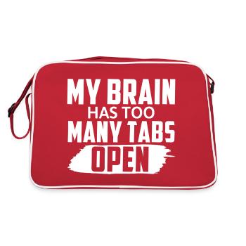 Mon cerveau a trop d’onglets ouverts drôle de dicton - Sac Retro - rouge/blanc - Dos