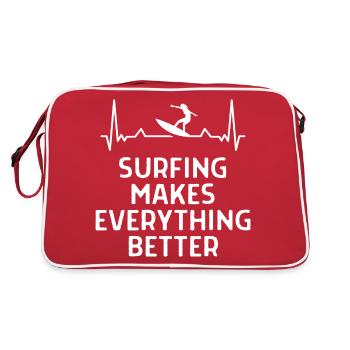 Surfer Surfer Funny Sniffer Cadeau - Sac Retro - rouge/blanc - Dos