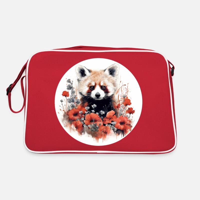 Roter Panda - Retro Tasche - Rot/Weiß